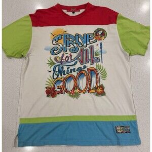 Blac Leaf Colorful Mens Graphic Tee Shirt Sz L Short Sleeve Crew Neck 100%Cotton